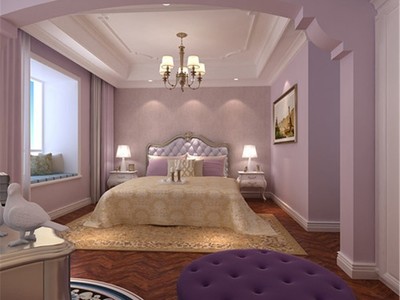 武汉保利香颂法式四居室装修效果图_132平米9万装修设计案例