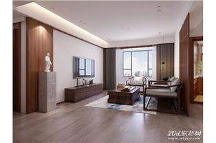 奥山世纪城100平新中式风装修效果图 三室两厅的中式古典雅韵